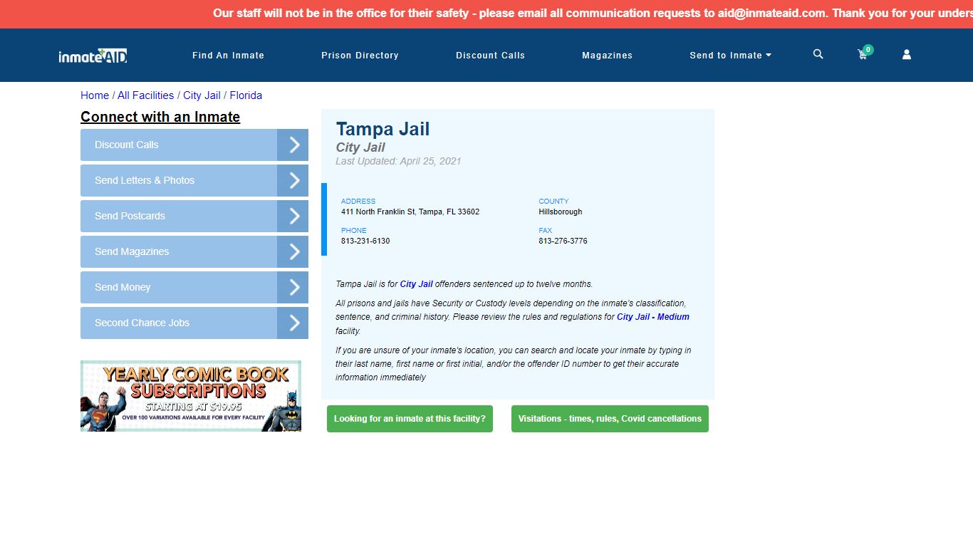 Tampa Jail | Inmate Locator
